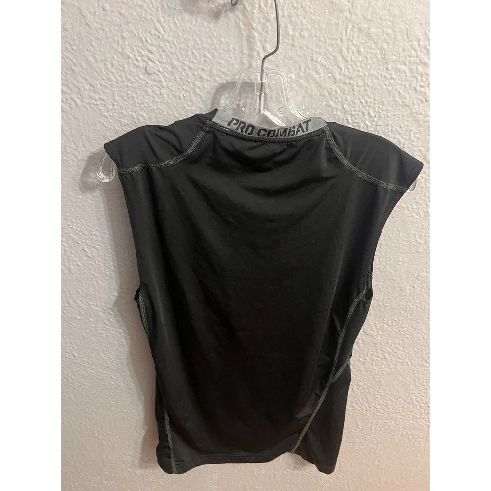 Nike Pro Combat Shirt Men Black Sleeveless Fitted DriFit Crew Neck Size Large